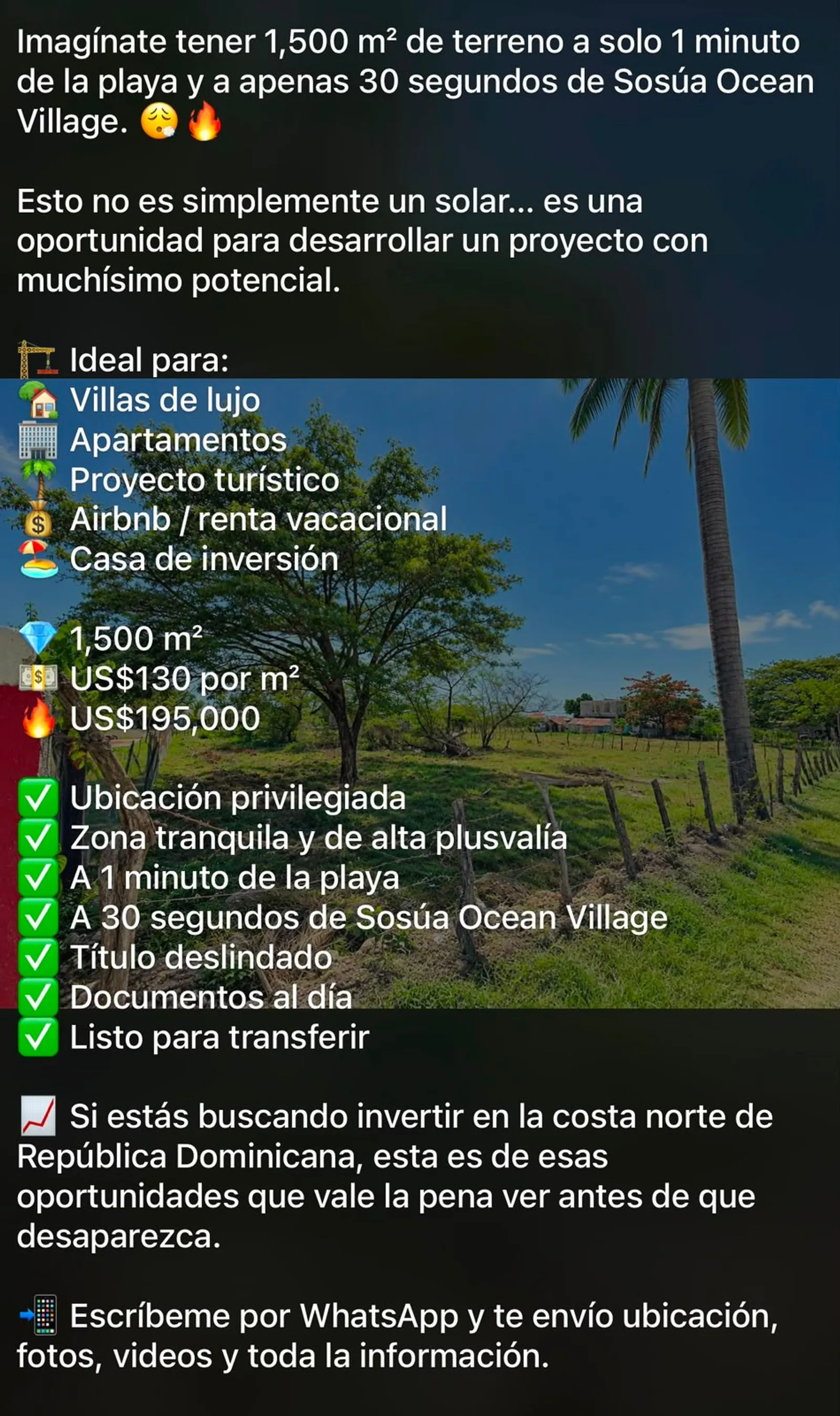 LAND FOR SALE PLAYA LAGUNA SOSÚA PUERTO PLATA, photo 3