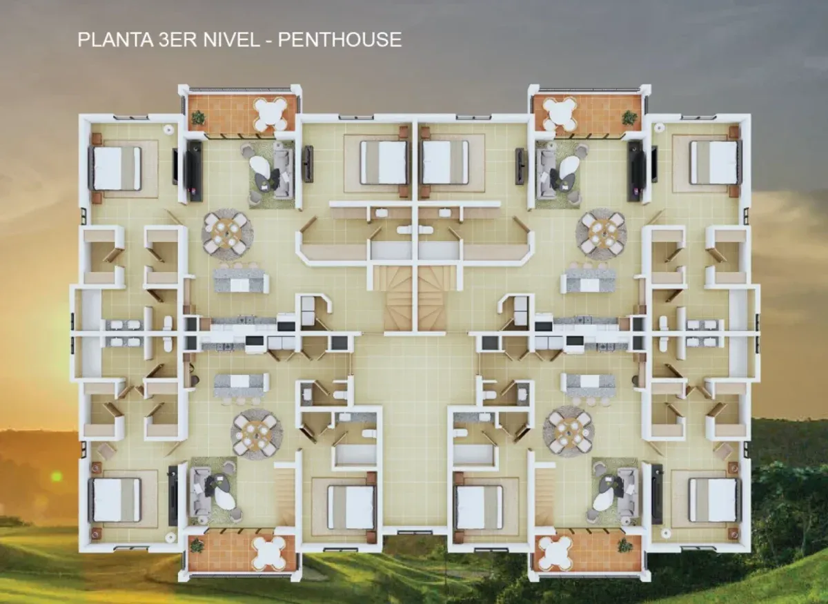 Modern 3 BR Penthouse in La Estancia Golf Resort, photo 6