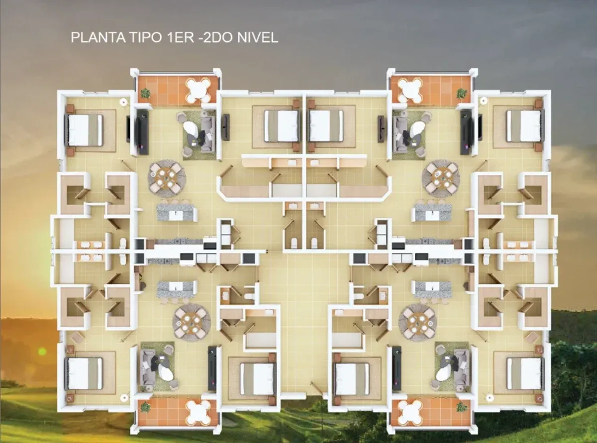 Modern 2 BR Apartment in La Estancia Golf Resort, photo 4
